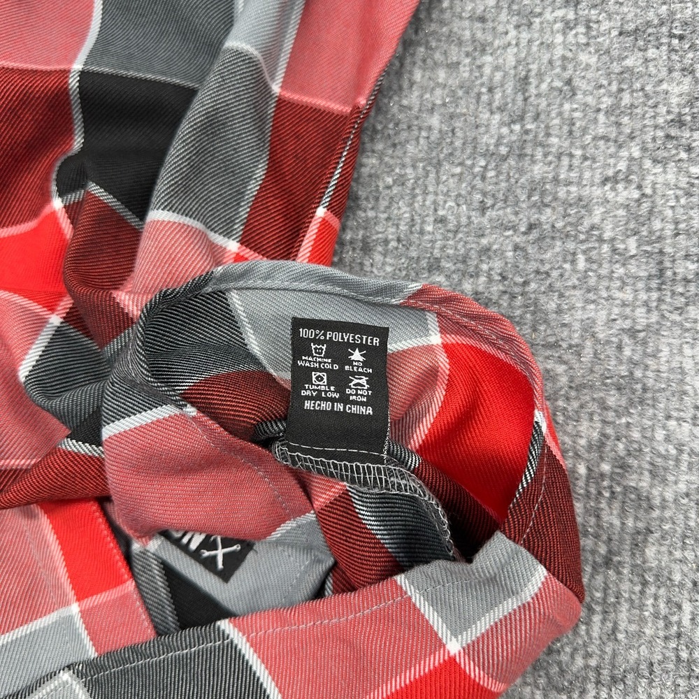 Dixxon Flannel Shirt Womens Small Coupe De Ville Red Gray Black NEW - Picture 7 of 9